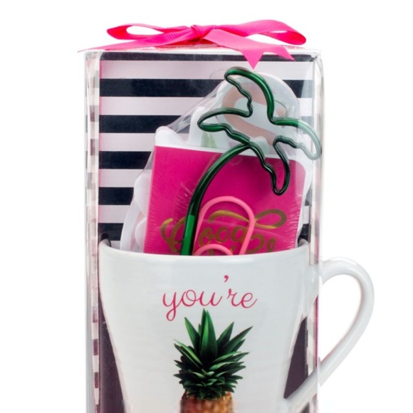 Flaminga Accessories - Mug Gift Set Note Pad, Ceramic Mug-Palm tree Pen